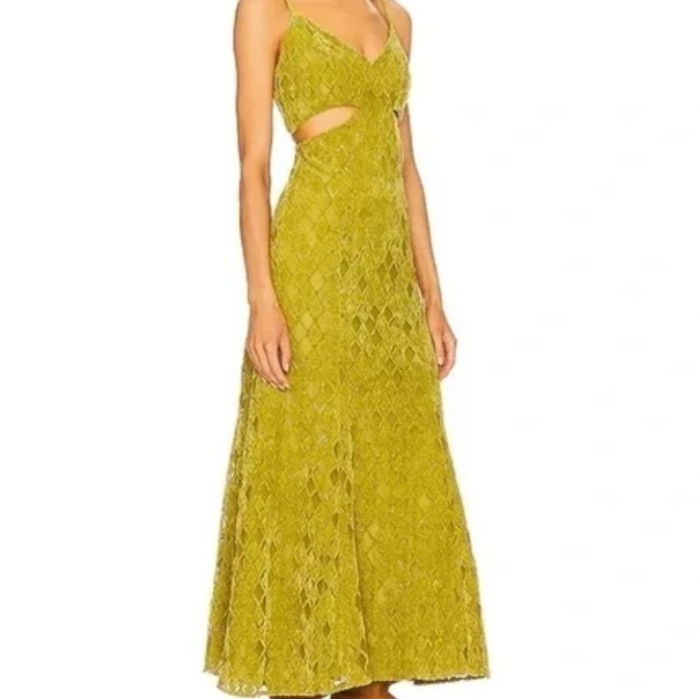 House of Harlow 1960 Chartreuse Lace Maxi Dress